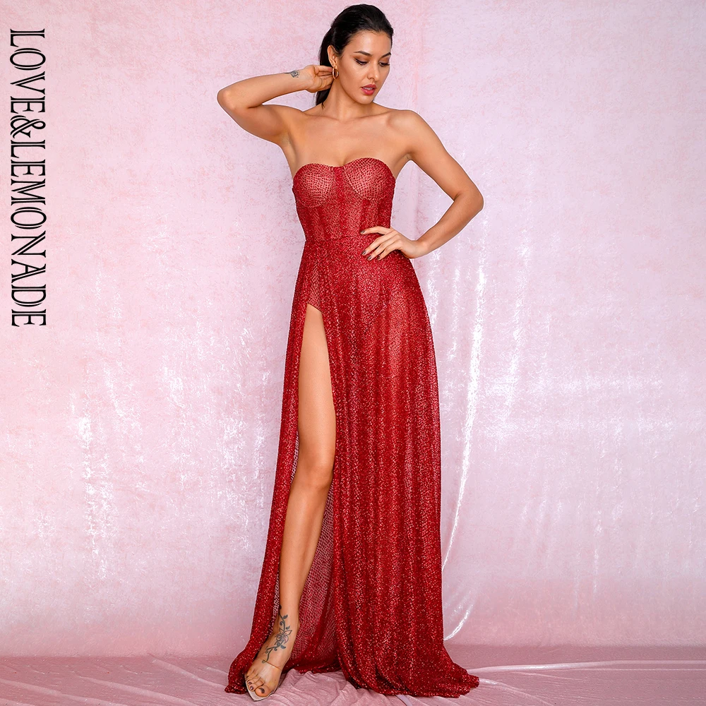 LOVE&LEMONADE Sexy Red Strapless Tube Top