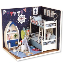 Кукольный дом мебель Diy Миниатюрный пылезащитный чехол деревянный миниатюрный кукольный домик игрушки для детей подарки на день рождения содержит фигуру