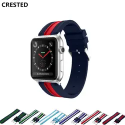 Хохлатая силиконовые спортивные ремешок для Apple Watch series 4 44 мм 40 мм iwatch ремешок 3/2/1 42 мм/38 мм запястье браслет резиновый пояс Корреа