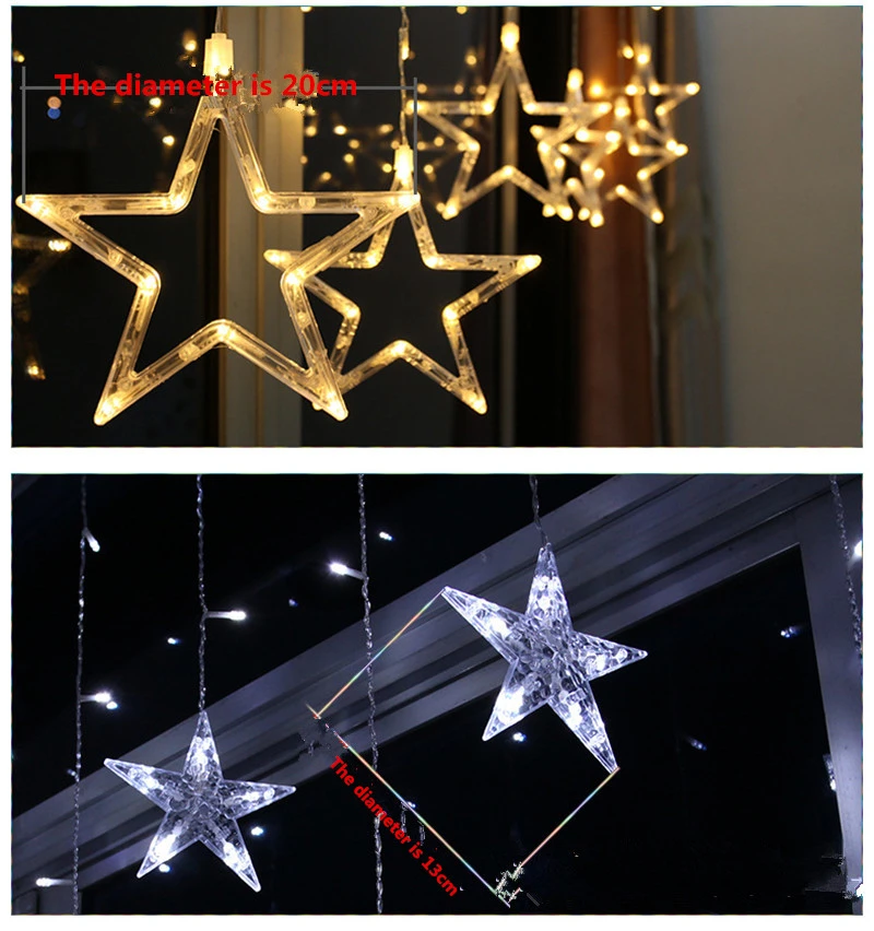 Pentagram curtain string light (11)