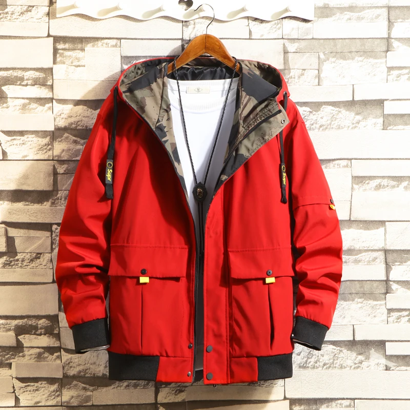  TAIZIQI Jacket windbreaker man Military camouflage Clothes Loose Zipper Pocket Mens Jackets And Coa