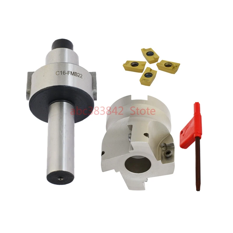

New 1set C16 FMB22 Shank +BAP400R 50 22 Face Milling CNC Cutter + 4pcs APMT1604 Carbide Inserts For Power Tool meterial