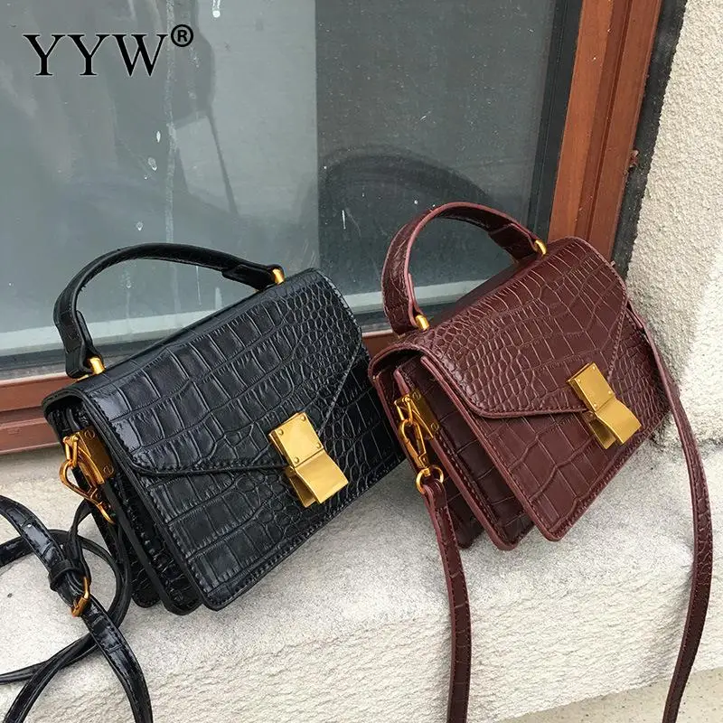 

Alligator PU Leather Female Crossbody Bag Women'S Envelope Handbags Brown Shoulder Bags For Women 2018 New Top-handle Bag