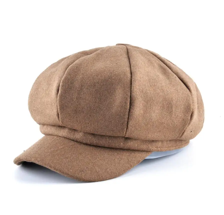 TQMSMY Осенняя Имитация Шерстяной Ткани gorras planas Мужская Newsboy однотонная бейсболка береты Женские Повседневные шапки для мужчин восьмиугольная шляпа - Цвет: Цвет: желтый