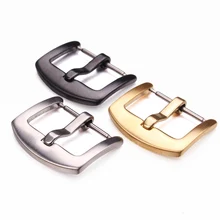 HENGRC ремешок для часов из нержавеющей стали Пряжка 18 20 22 24 мм мужские серебристые черные металлические часы ремешок Застежка аксессуары