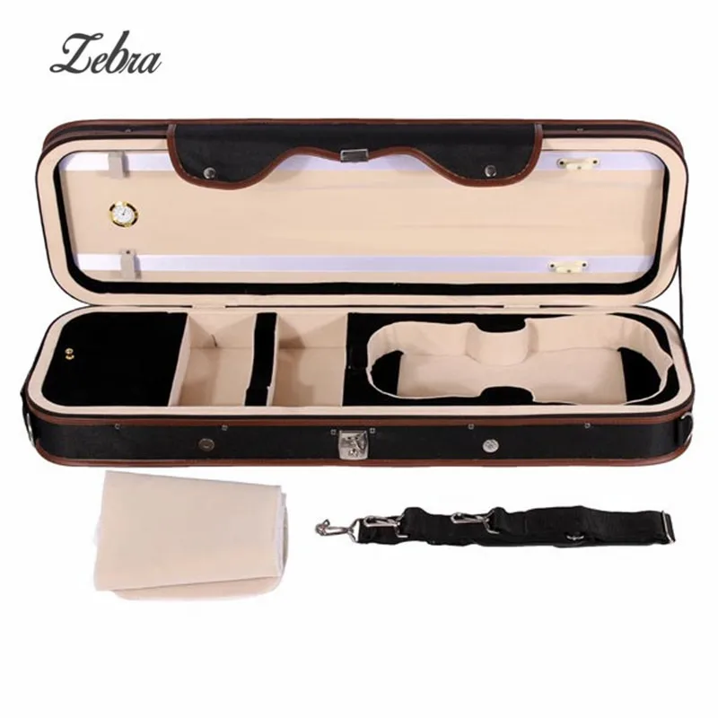 Zebra 4 4 Violion Box Violin Case With Humidity Table Straps Locks Waterproof For Musical Instruments