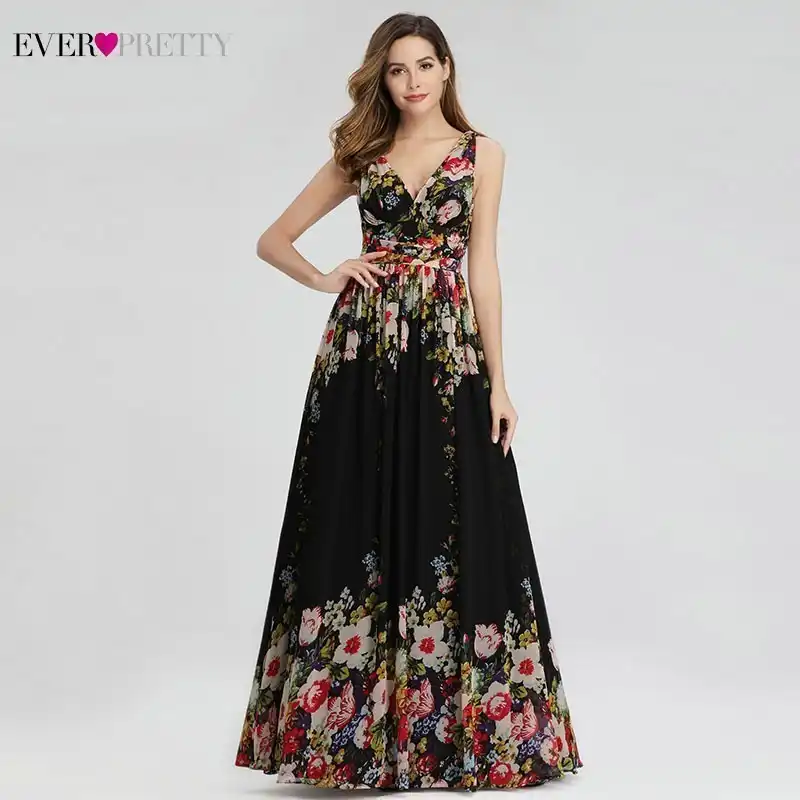 Ever-Pretty A-Line Sleeveless Floral Lace Bridesmaid Maxi Ball Prom Dress Gowns