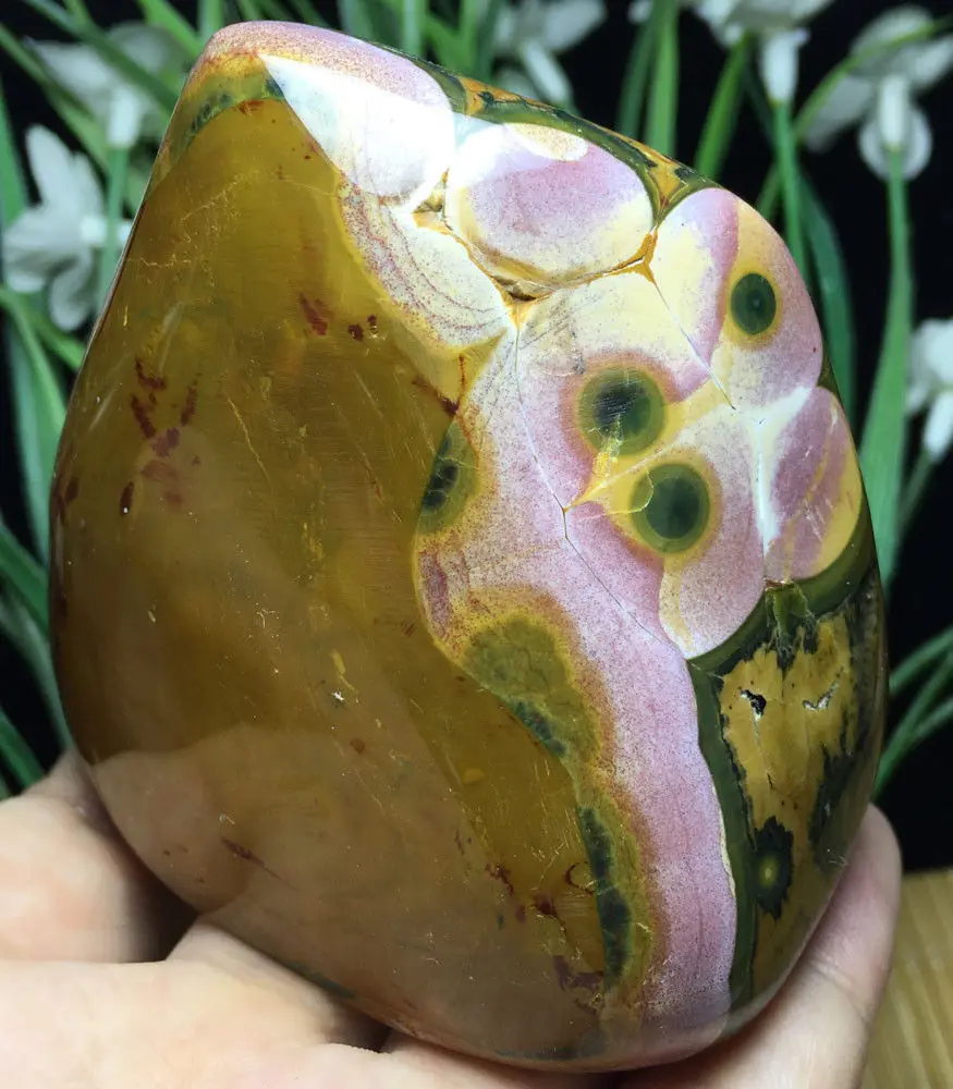 

266g Raw NATURAL OCEAN JASPER QUARTZ CRYSTAL HEALING stones Mineral specimen abajur