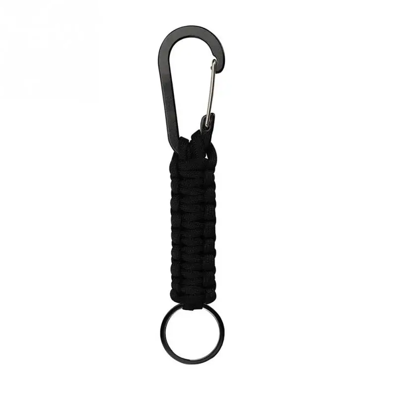 كيرينغ حلقة تسلق أطقم 550 المنسوجة Paracord سلسلة مفاتيح قصيرة في الهواء الطلق بقاء العتاد التكتيكية العسكرية المظلة حبل الحبل
