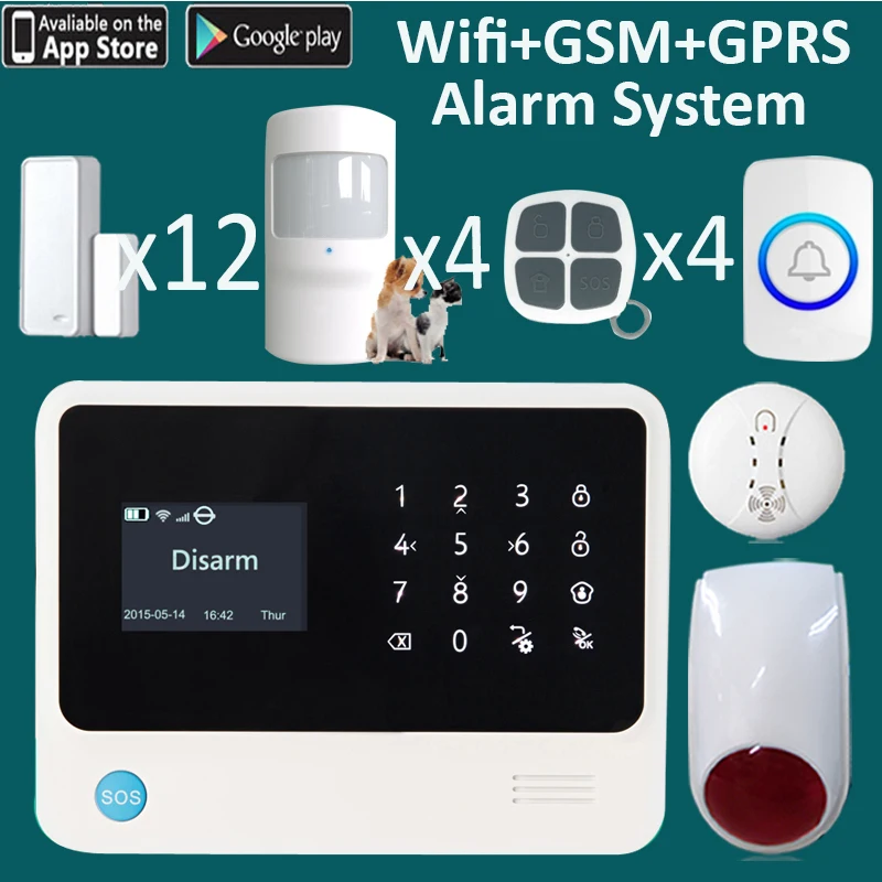 New ideal home safe device wifi alarm system & door bell gsm 433mhz security G90B PLUS
