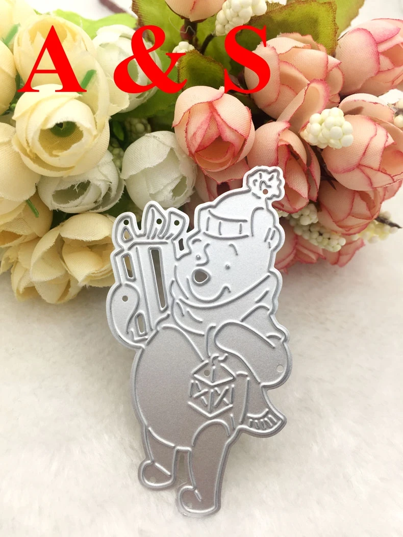  Q116 METAL CUTTING DIES Happy Bear Gift Scrapbook card invitation paper craft party decor embossing - 32832955336