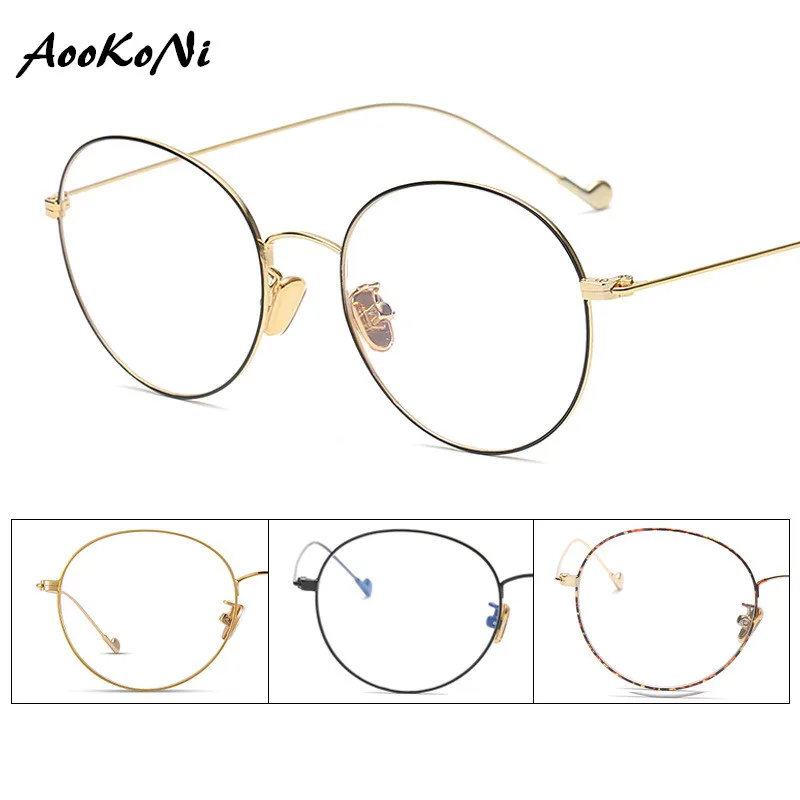 

Student Eyewear Prescription Eyeglasses Women Ultralight 2019 Retro Round Myopia Optical Denmark Korean Glasses Frame Men Metal
