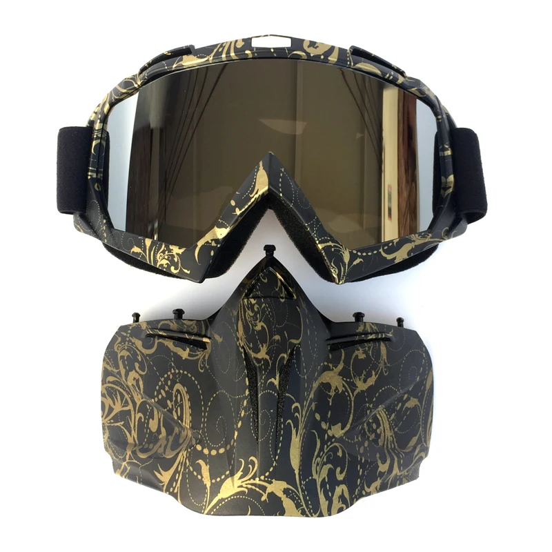 Máscara extraíble Modular para ciclismo, gafas de estilo de carbono, filtro de boca para hombres, perfecto para casco de motocicleta de cara abierta