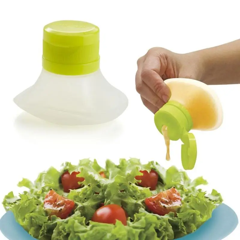Portable Silicone Squeeze Bottle Condiment Dispenser For Sauce Vinegar