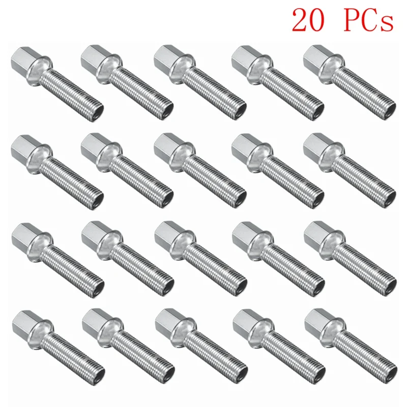 

20Pcs Chrome Wheel Lug Bolt Nut For Mercede/Benz/AMG C230 C280 C350 C55 CLK55 C240 C320 CLK320 SLK230 2011 2010 2009 2008 2007
