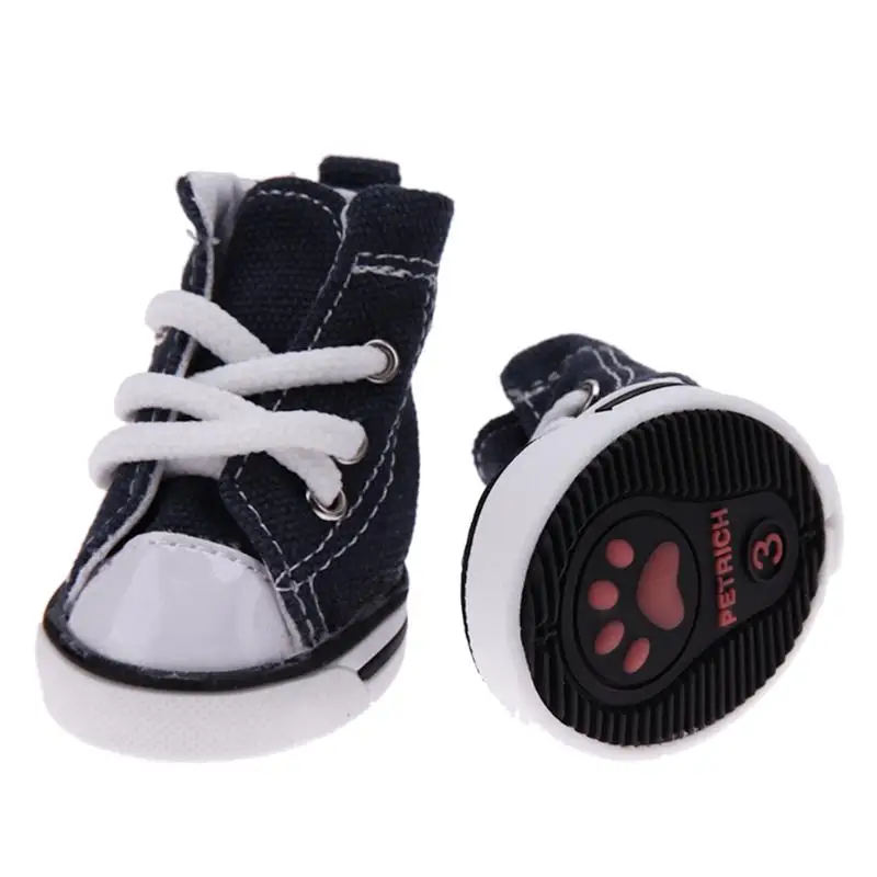 4 шт. Обувь для собак спортивные Нескользящие кроссовки джинсовая парусиновая спортивная обувь для собак Тедди йоркские ботинки для собак кошек