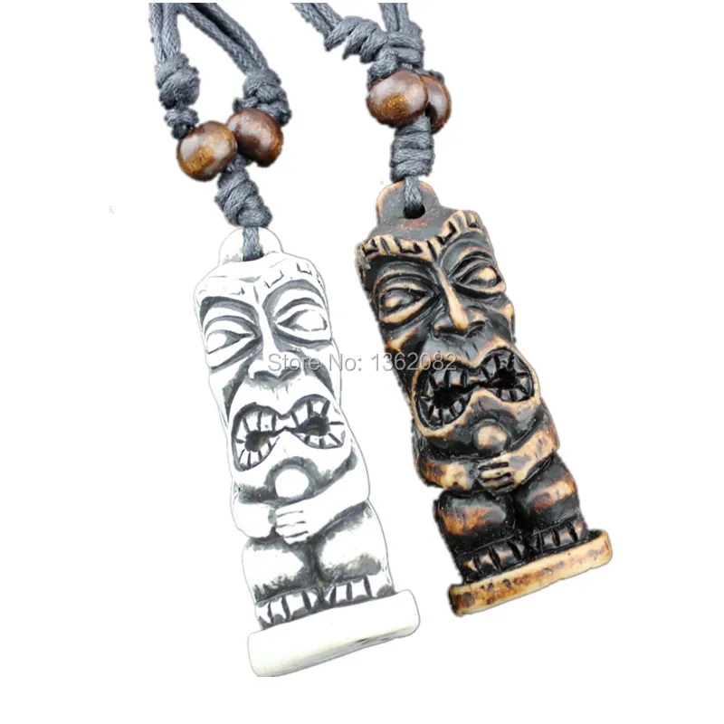 Крутой мужской кулон в стиле маори/Гавайский стиль, искусственный резной тотем, мужские подвески, ожерелья, амулеты, подарки, XL34