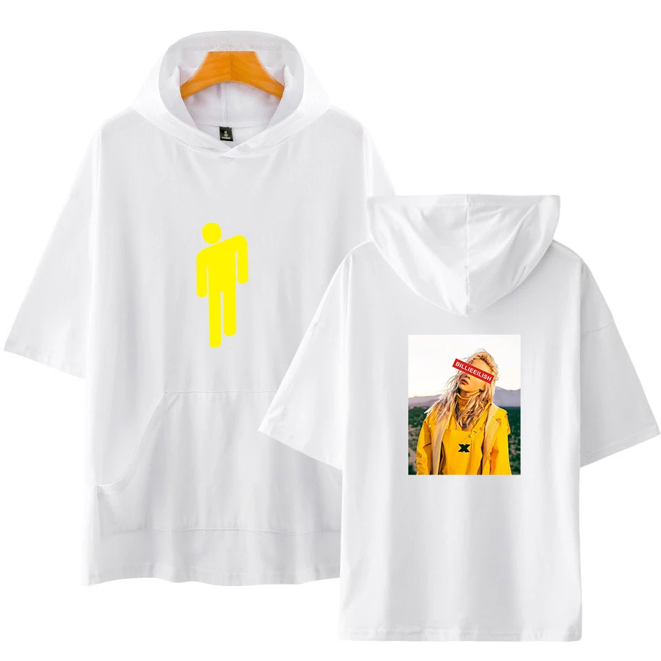 2019 Billie Eilish футболка с капюшоном принтом Harajuku Хип Хоп для мужчин/женская одежда короткий рукав Street Стиль Уличная Одежда большого размера 4xl