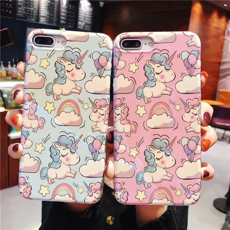 

For Apple Iphone X Case Cute Pink Unicorn Pattern Silicone Soft TPU Back Cover Iphone 6 6s 7 8 Plus XS MAX XR Rubber Phone Funda