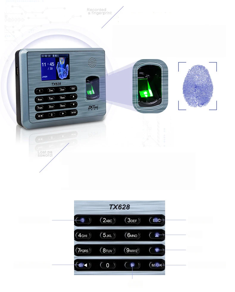 keypads of the time attendance