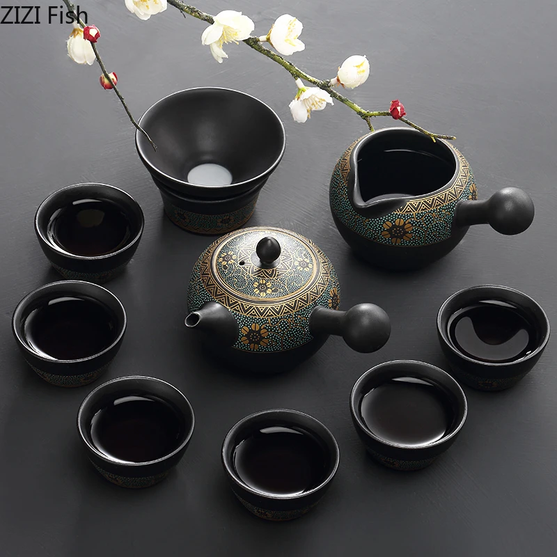 

Chinese style Kung Fu Tea Set Suit Household ceramic Complete set teapot cup Tea set Supplies Birthday gift