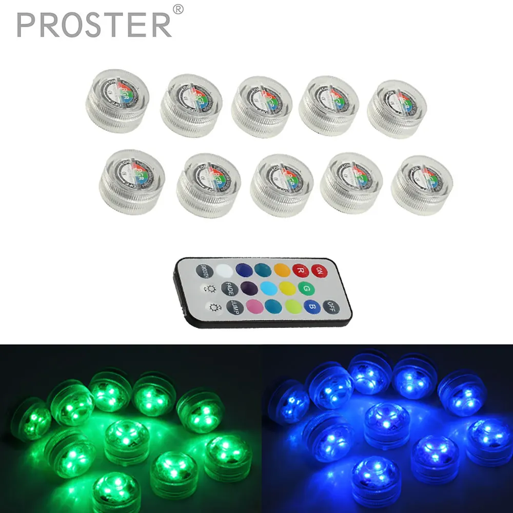 10pcs/lot 0.6w IP65 waterproof led light battery operated RGB color