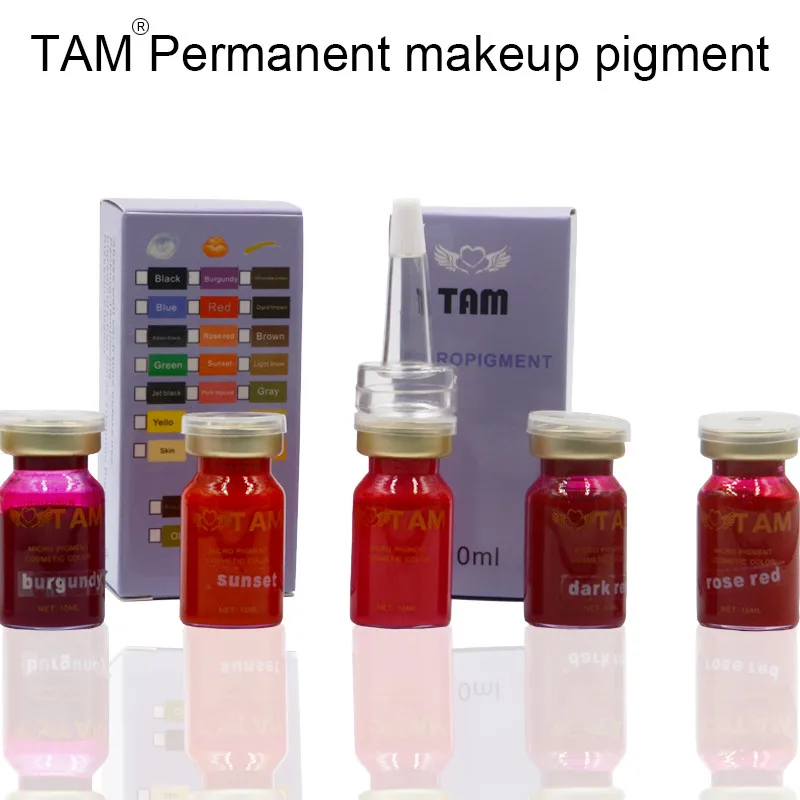무료 배송 5 색 TAM 문신 마이크로 안료 영구 화장 용 - 문신 및 바디 아트