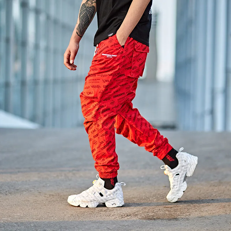 Dropshipping Suppliers Usa Men Gray Red Hip Hop Pants Us Size S XLin