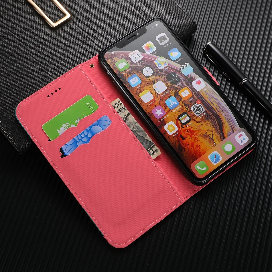 Тканые Для samsung galaxy M20 Coque вышивка Цвет столкновения Уникальный флип чехол