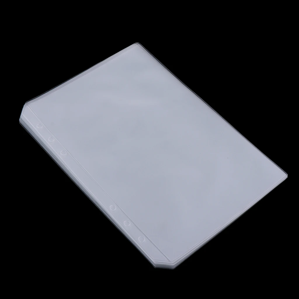 6-Ring Plastic Binder Pockets/Document Pouch/Name Card Credit Card Holder Bag, 10 Pcs Binder Planner Notebook Refills Pockets