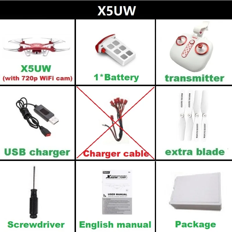 SYMA X5UW& X5UC FPV дрона с дистанционным управлением с 720P Wi-Fi 2MP HD Камера 2,4G 4CH 6 оси Квадрокоптер вертолет удержания высоты одним нажатием кнопки на землю Дрон - Цвет: X5UW 1B F