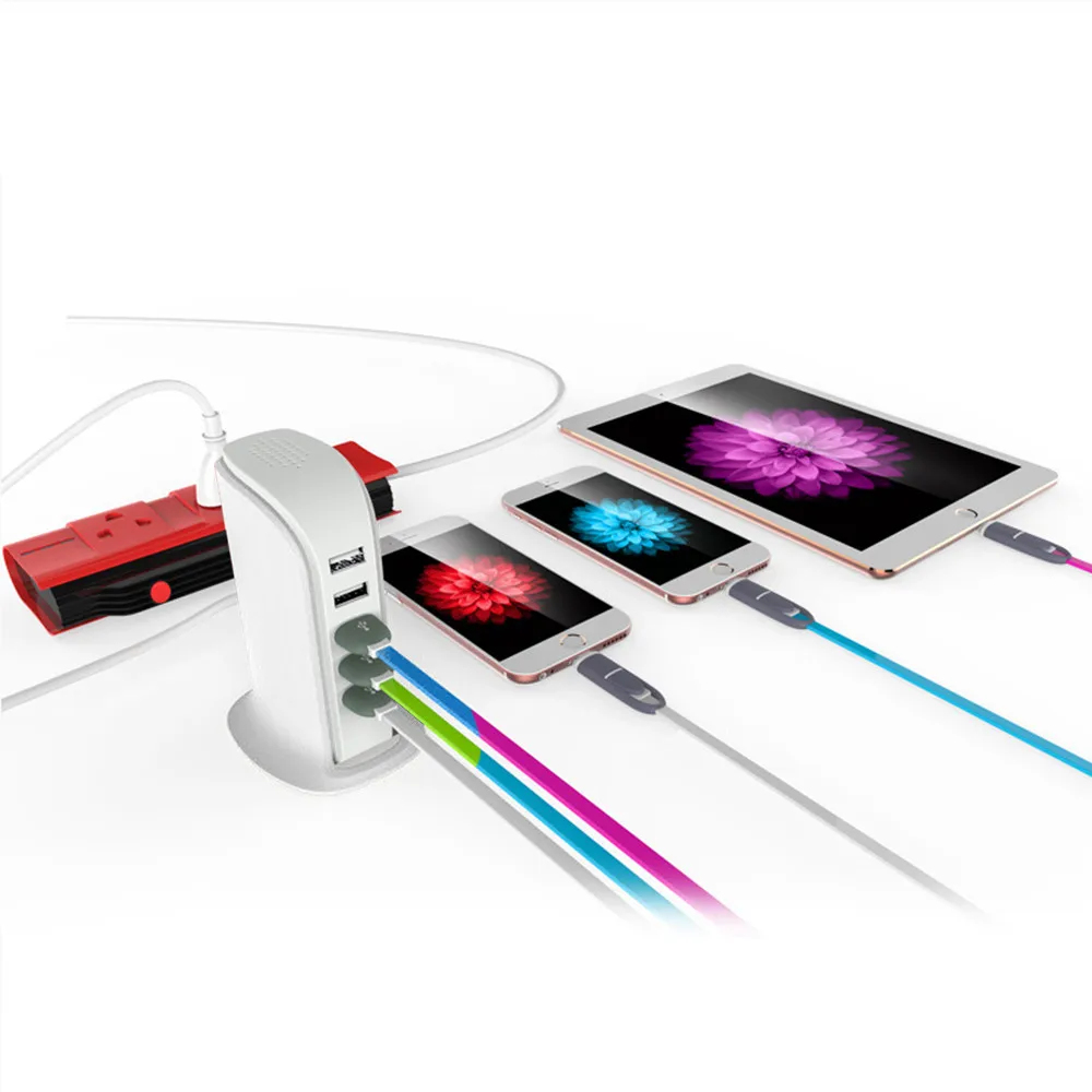 5 USB мульти-порт Путешествия Великобритания вилка зарядное устройство Настольный концентратор зарядная станция адаптер питания для/iPad/samsung порт able зарядное устройство