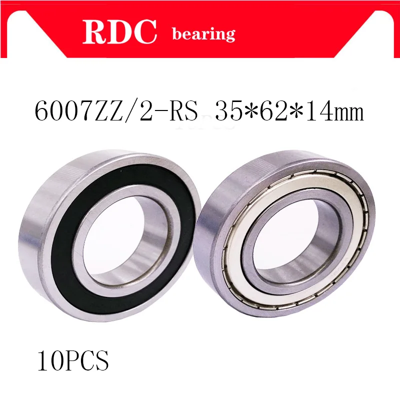 

10PCS 6007ZZ 6007 2RS bearing Deep Groove ball bearing 35*62*14mm