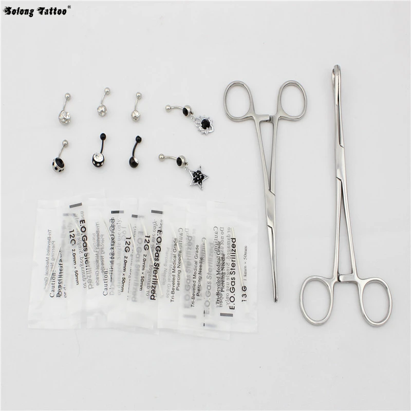 

Solong Tattoo Disposable Sterile Plastic Piercing Forceps Kit Piercing Tool Piercing PK11084