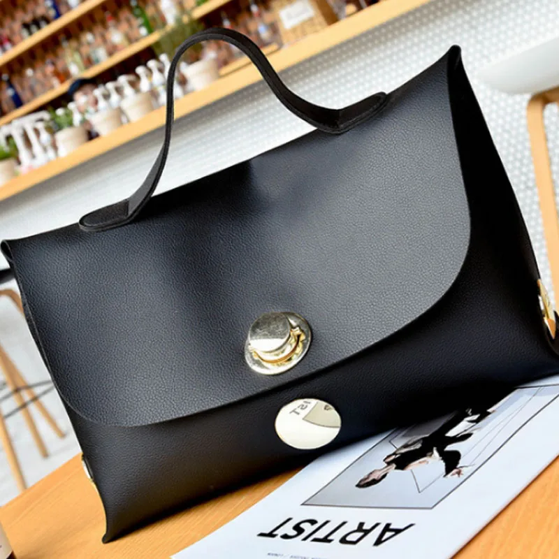 “ Cor do Contraste de Couro Cruzar Crossbody Mulheres 2019 Simples