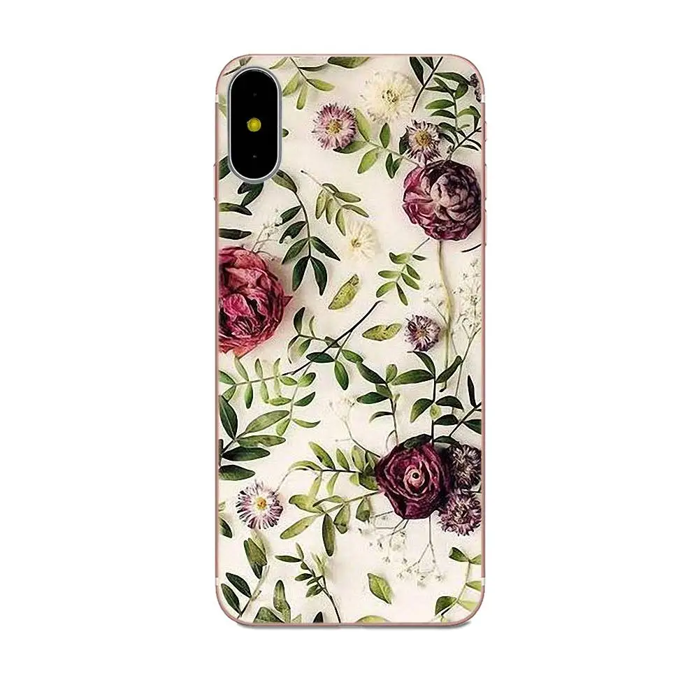 Резиновый чехол для мобильного телефона Xiaomi Redmi Mi Note 7 8 9 SE Pro Lite Go Play Rose Poney Flower Plants