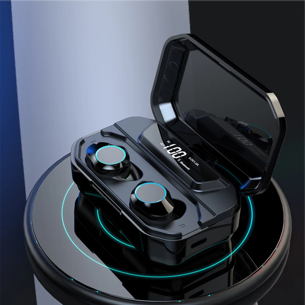 G02X6TWS 5.0 Bluetooth 9D Stereo Earphone Wireless Earphones IPX7 Waterproof Earphones 3300mAh LED Smart Power Bank Phone Holder