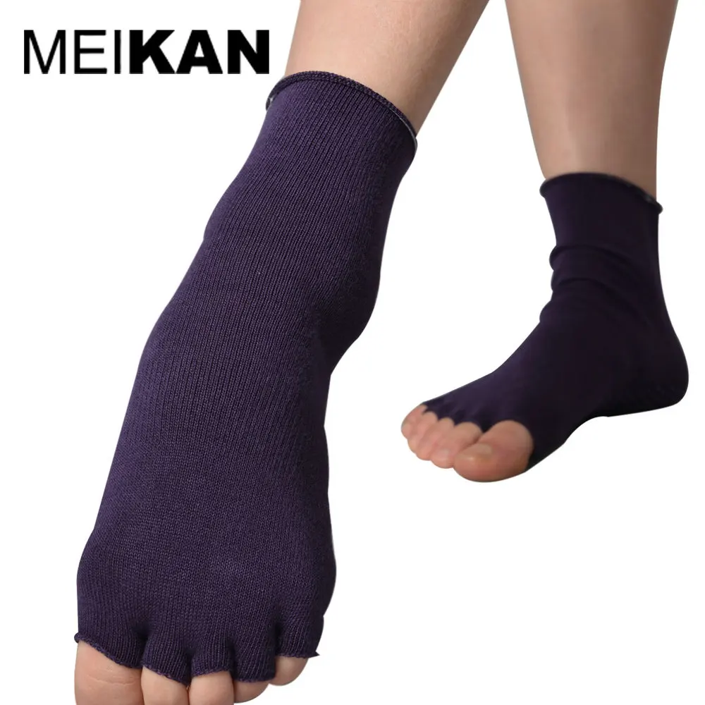 Yoga Toe Socks Women Open Toed Non Slip Cotton Calcetines Deporte MEIKAN New Brand Fitness Sox
