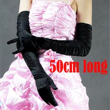 50 см женские сексуальные длинные черные перчатки для танцев, модные вечерние перчатки