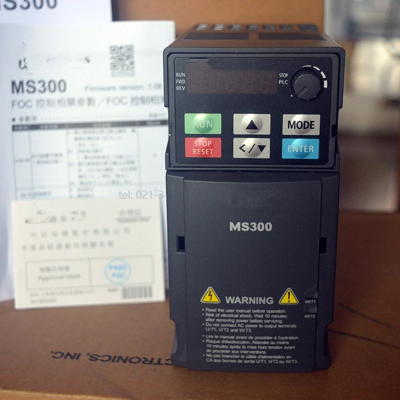 

VFD11AMS21ANSHA VFD высокоскоростной 1500 Гц серия MS300 кВт 3HP 1-фазный переменный ток-В переменного тока 3-фазный выходной режим
