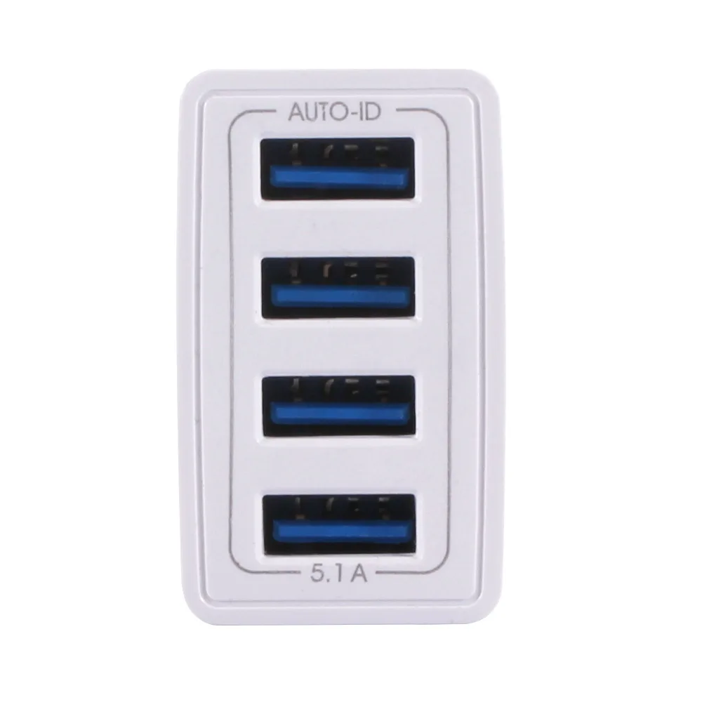 Быстрая зарядка 3,0 USB зарядное устройство для iPhone 4 порта 5.1A дорожный зарядный адаптер США/ЕС многопортовый концентратор зарядное устройство для huawei Xiaomi