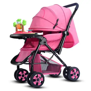 

Baby Stroller With Two-purpose, Seatable, Easy-to-fold, Two-way, Four-wheeled, Summer Baby Trolley