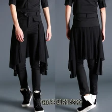 Новинка, мужские осенние шаровары, индивидуальная новинка, Модная тонкая одежда, брюки, мужские повседневные штаны, сценические костюмы певицы