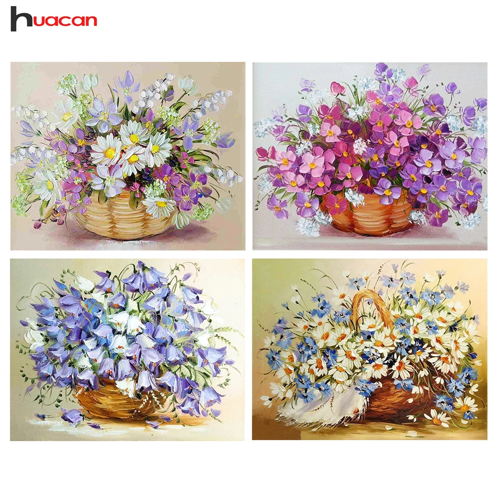 

HUACAN,Small daisy,Diamond Embroidery,Mosaic,Wall Decor,Full Rubik's Cube,Round,Diamond Painting,Cross Stitch,Floral Series