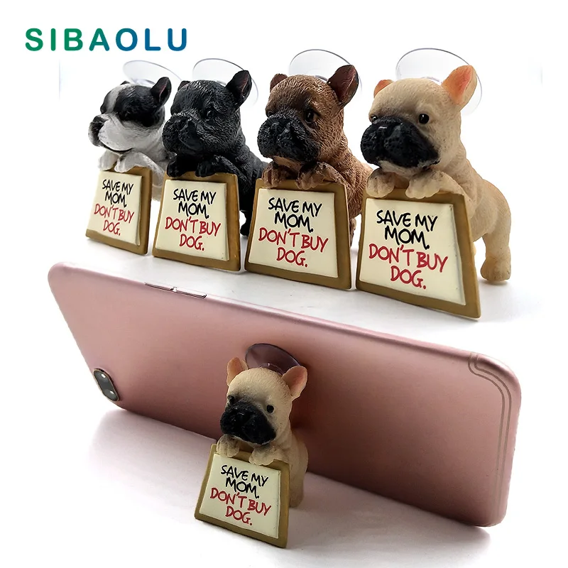 

DIY Dog figurine Sucker Animal Phone Bracket Support posture home decor miniature fairy garden decoration accessories resin