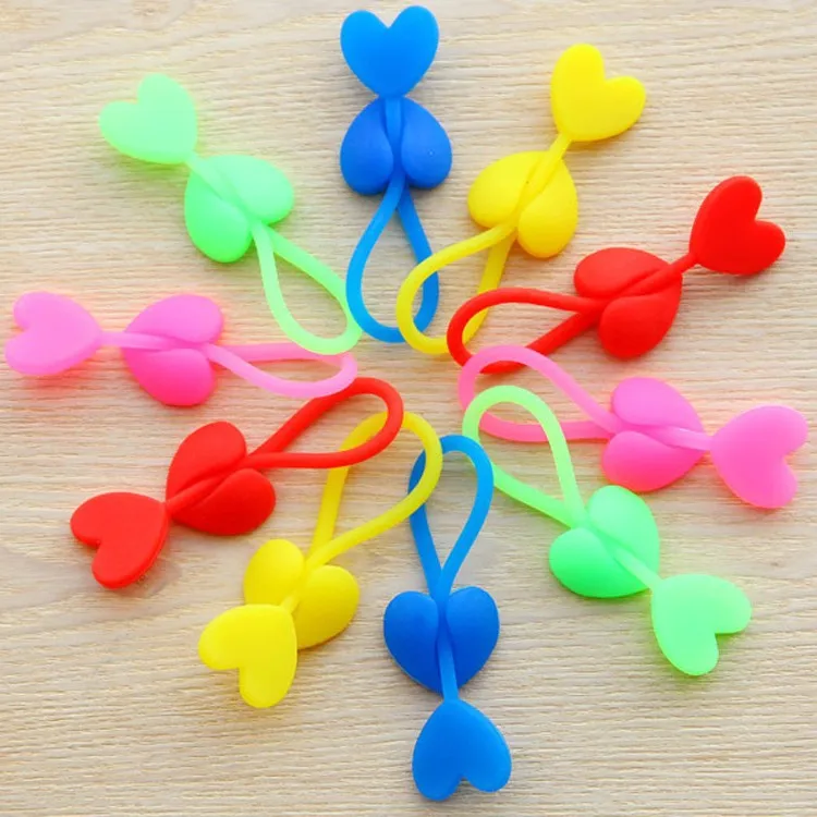 

5 Pcs/ lot Hot Sale Eco-friendly Silica Gel Sealing Clip Food Bag Bands Bobbin Bundled Winder Belt Wire Random Color