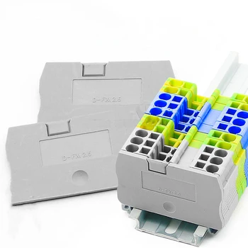

100pcs/bag D-ST1.5 2.5 terminal block End plates rail Wiring board connector terminals Wire Cable Terminal End plate