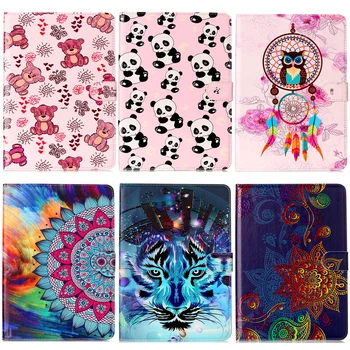 

For Mini iPad Mini 4 Cover Wolf Panda Painting Wallet PU Leather Stand Tablet cases Cover For apple iPad Mini 4 7.9 Case