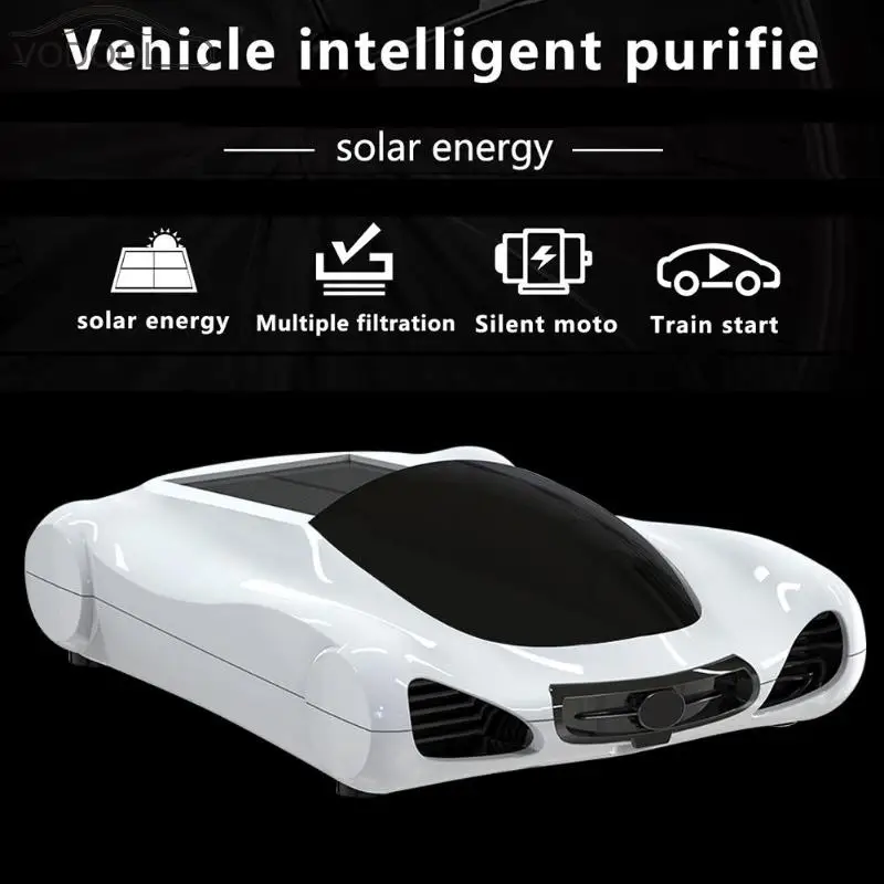 

Solar Power Car Air Purifier Auto Freshener Aroma Diffuser Aromatherapy Ionizer HEPA PM2.5 Eliminator Negative Oxygen Bar