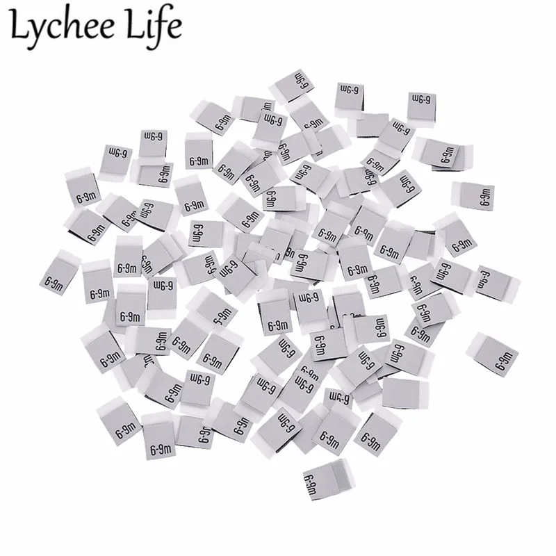 Lychee Life 100 шт. детская одежда размер этикетки полиэстер с буквенным принтом этикетки ручной работы DIY Одежда швейная ткань аксессуары - Цвет: 6-9m